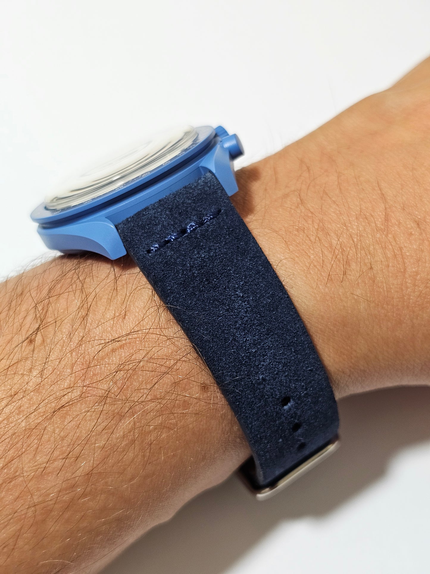 Suede Strap for Omega x Swatch MoonSwatch – Super Blue MoonPhase – Navy