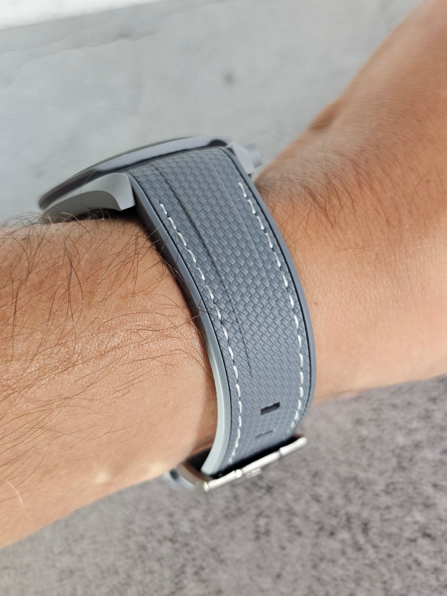 Omega X Swatch MoonSwatch Strap: Rubber Woven - Grey & White Moon
