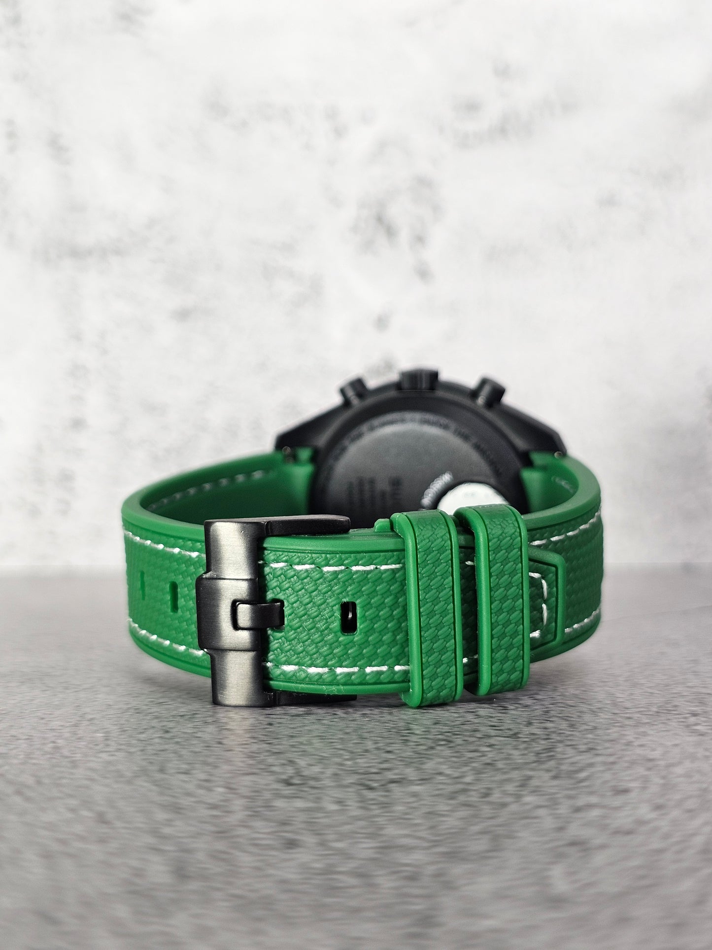 Omega X Swatch MoonSwatch Strap: Rubber Woven - Green & White
