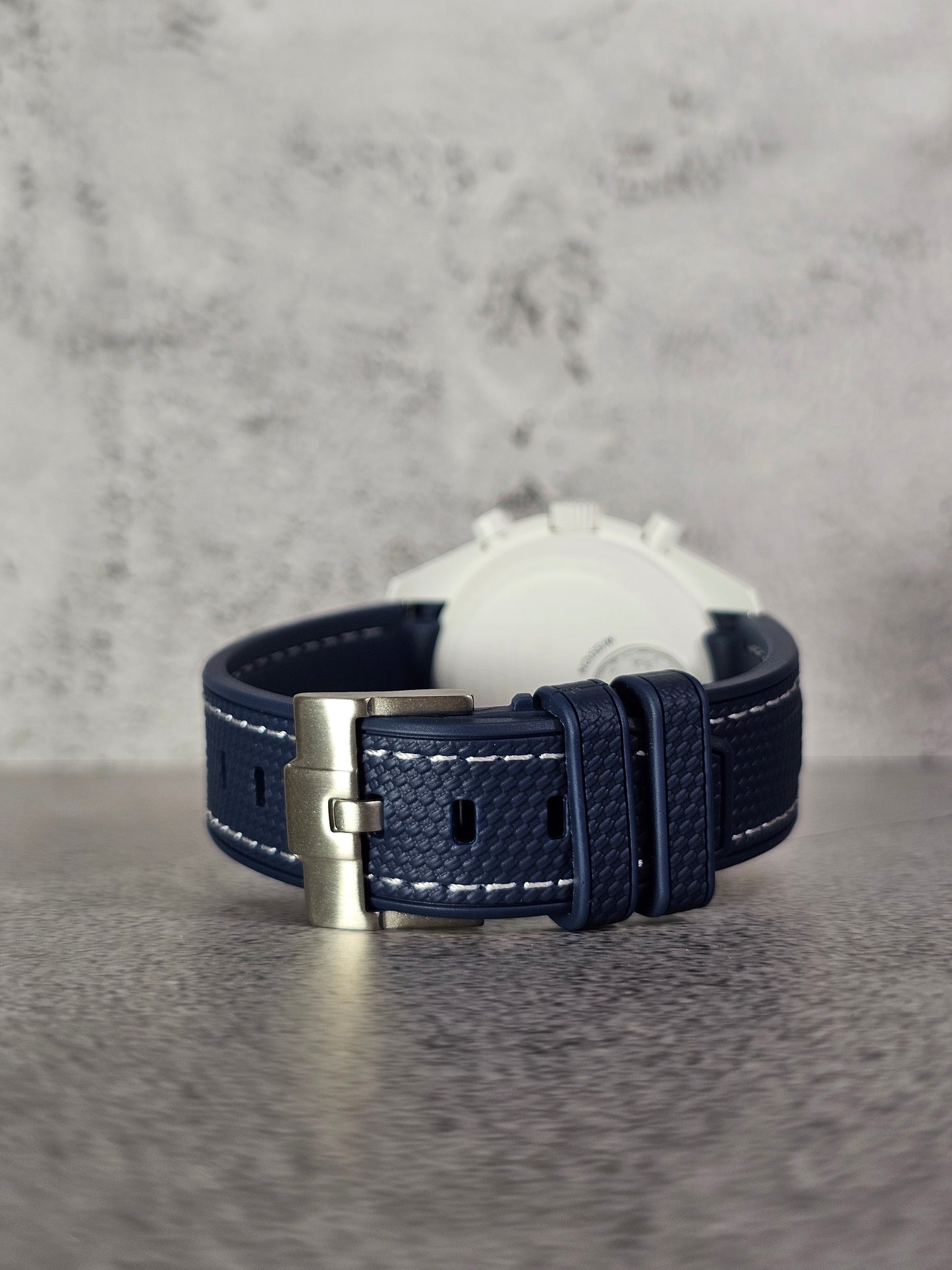 Omega X Swatch MoonSwatch Strap: Rubber Woven - Navy & White Snoopy