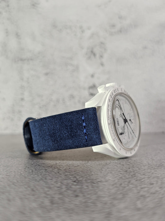 Suede Strap for Omega x Swatch MoonSwatch – Mission to the MoonPhase – Navy