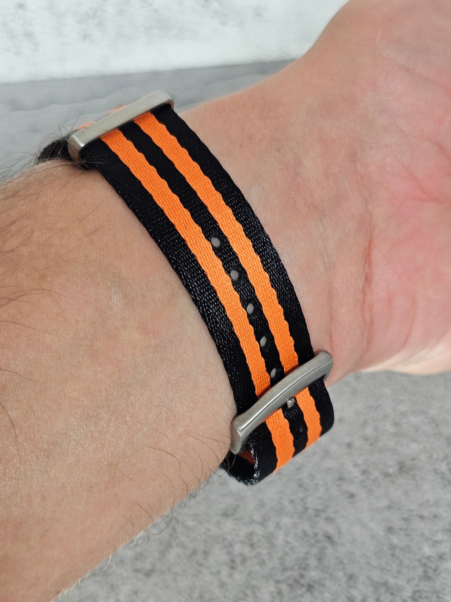 Military Fabric Strap for Omega x Swatch MoonSwatch – Mission on Earth: Lava – Black and Orange