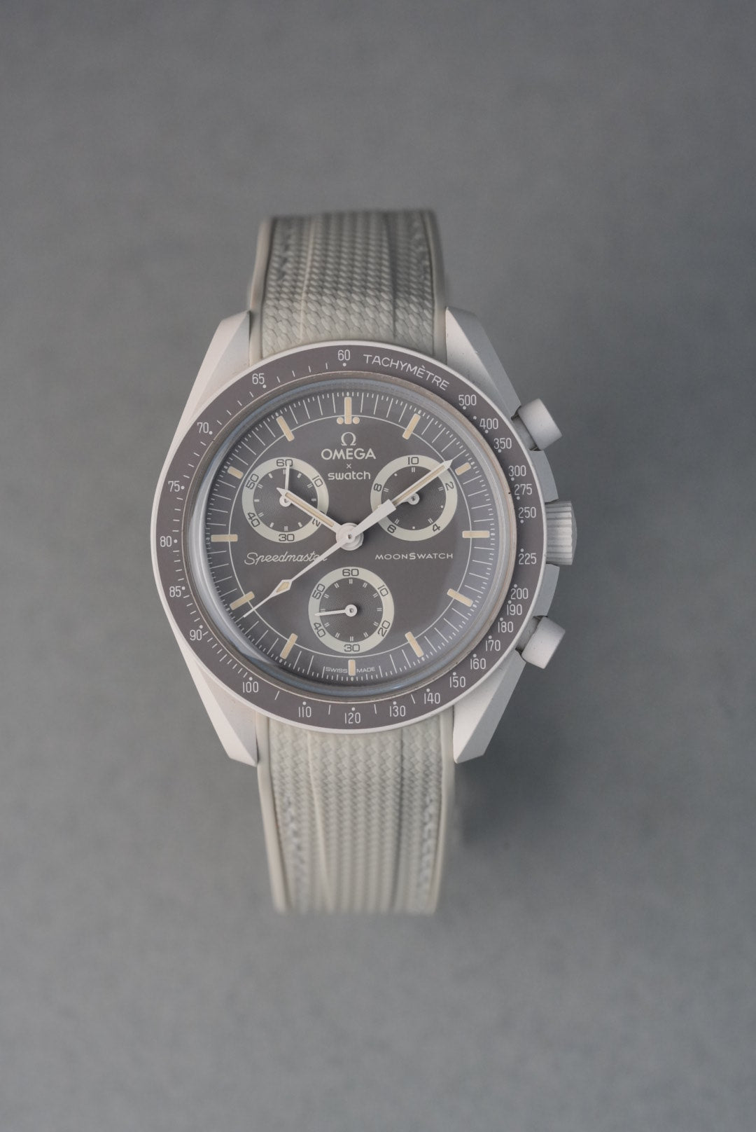 MoonSwatch Desert Rubber Woven Strap — Sand