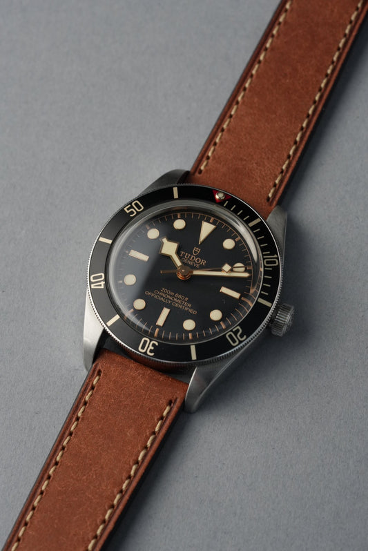 Tudor Black Bay Pueblo Leather Strap with Contrast Stitch - Brown