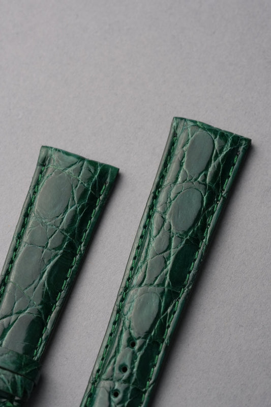 Italian Genuine Crocodile Leather Strap with Nubuck Lining - 18mm to 20mm