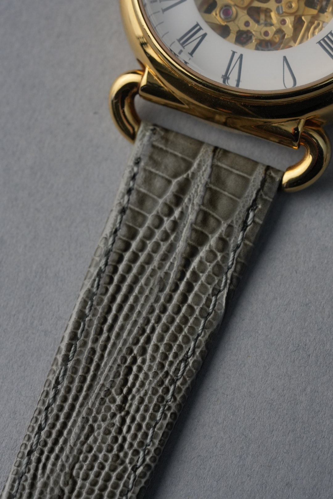 Lizard Grain Leather Strap with Nubuck Lining - 12 mm to 22 mm