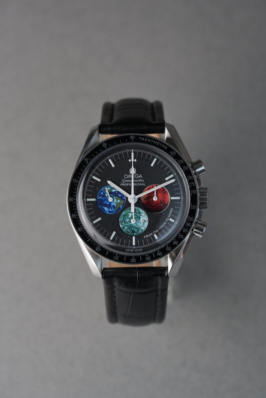 Embossed Leather Strap for Omega Speedmaster Professional – Black