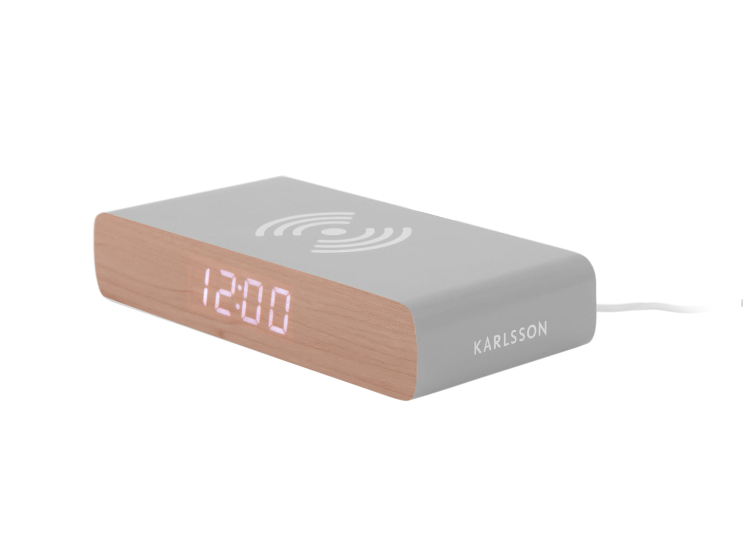 Karlsson Retro Flat LED Alarm Clock with Wireless Charger