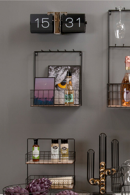 Karlsson Retro Table or Wall Flip Clock - Black