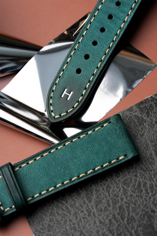 Tuscan Pueblo Leather Strap with Contrast Stitch – 18mm to 22mm