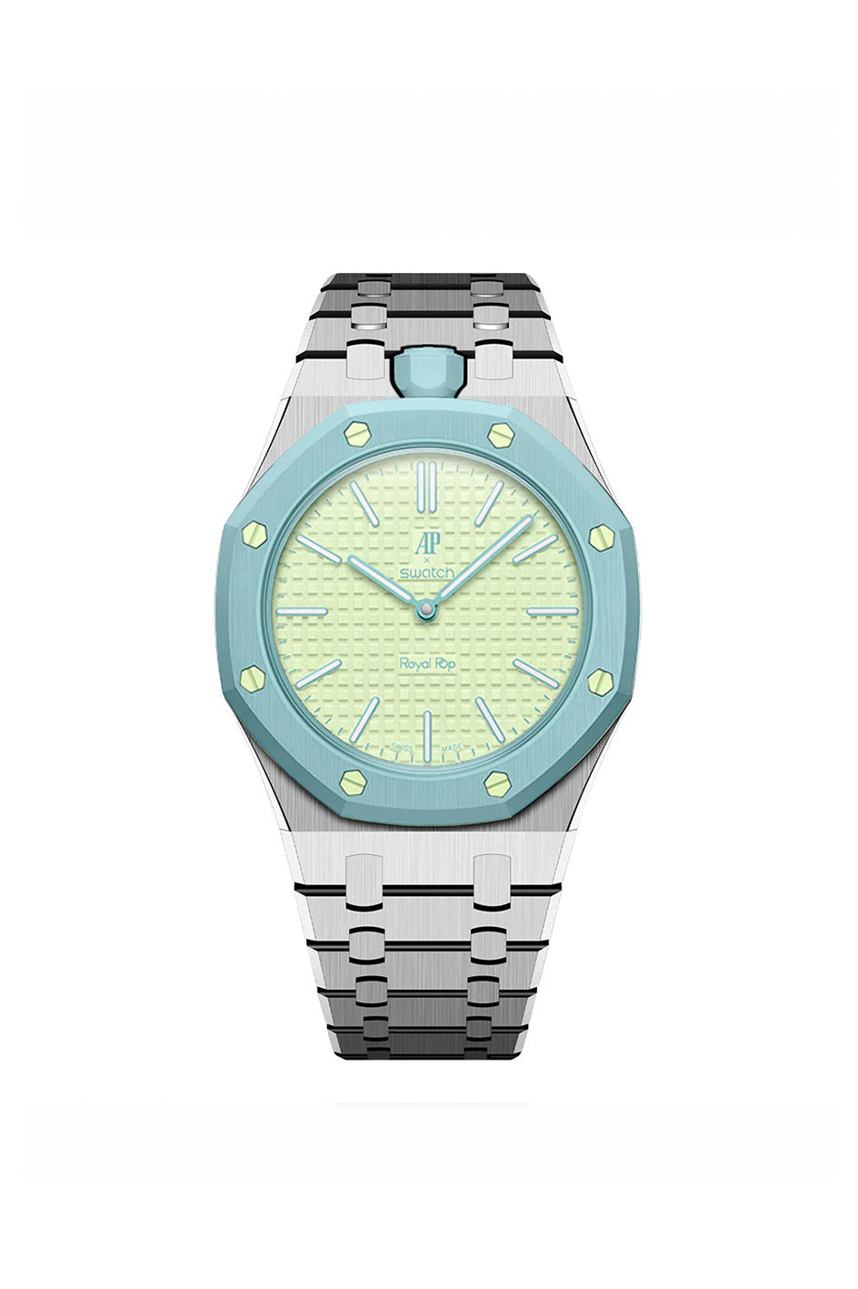 Blaue Acht Royal Pop Steel Bracelet | Silver & Black PVD – MGB WATCHES