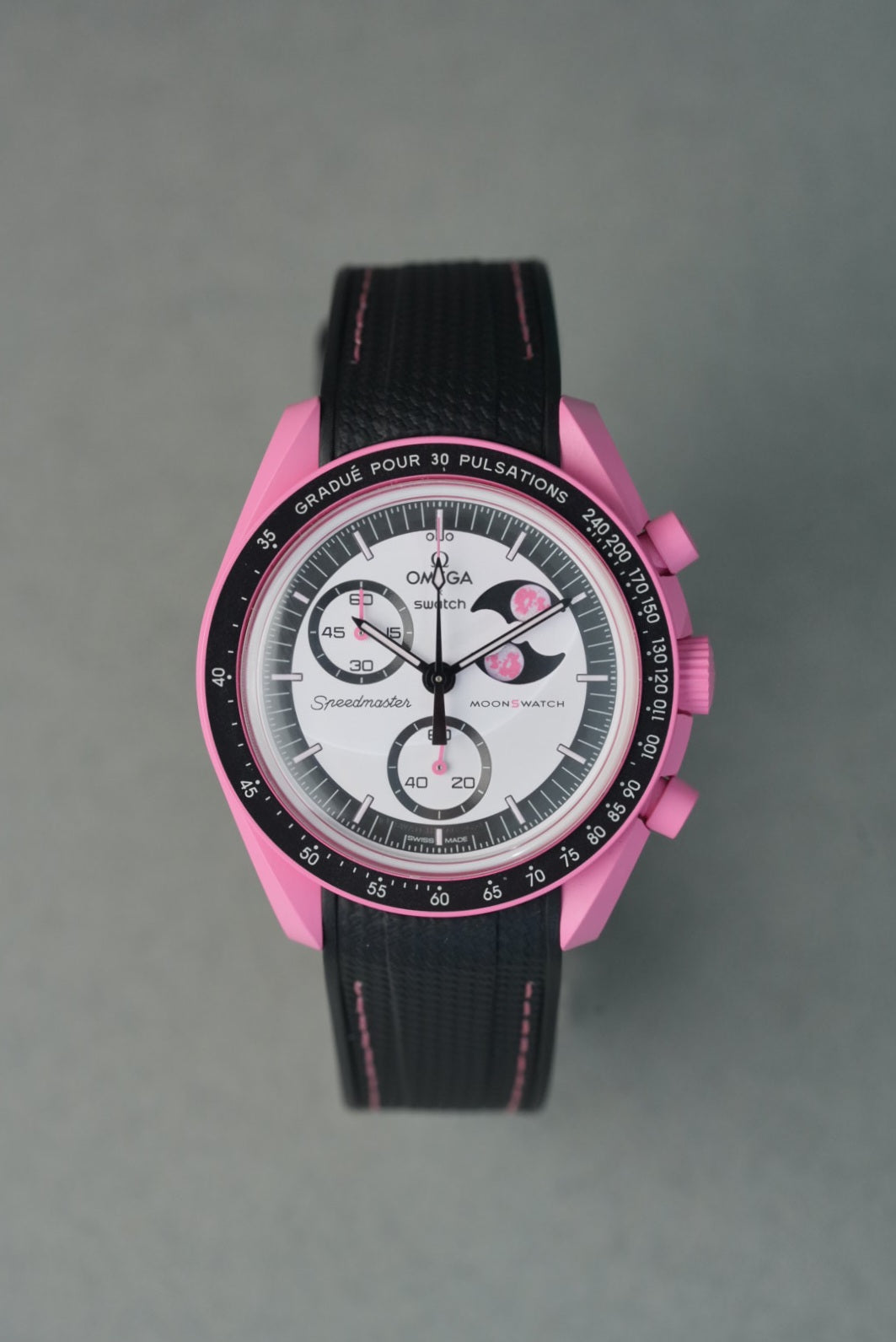 Rubber Strap For Omega x Swatch MoonSwatch – Pink MoonPhase