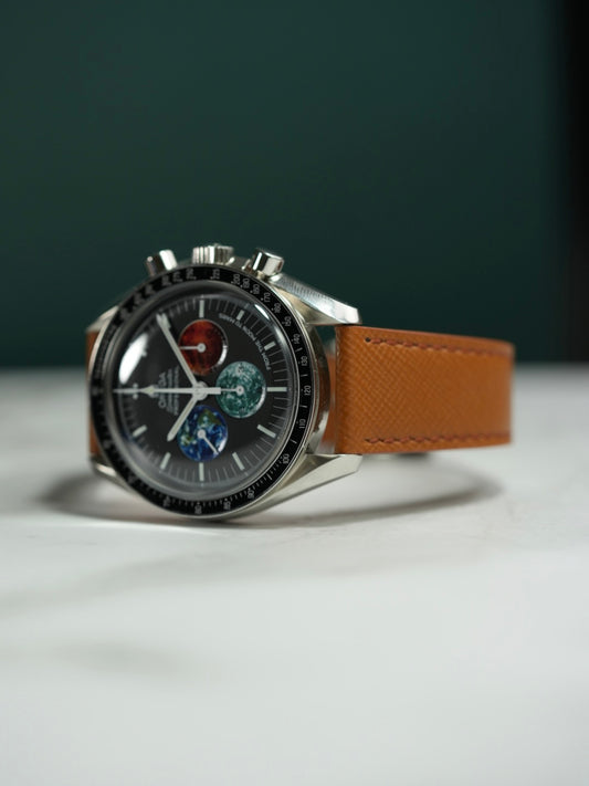 Italian Saffiano Leather for OMEGA Speedmaster Professional – Tan