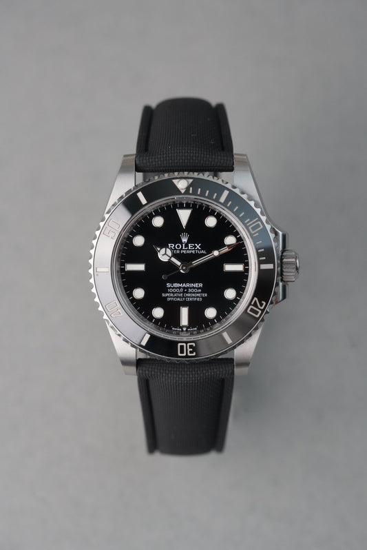 Sailcloth Effect FKM Rubber Strap with Deployant Clasp - For Rolex Submariner