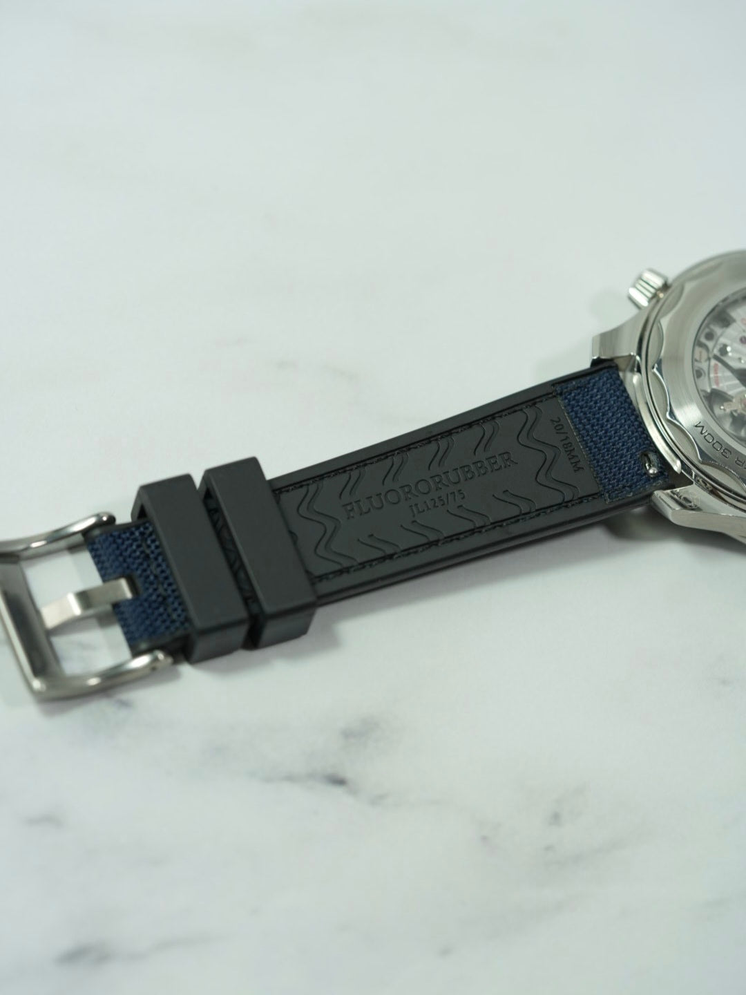 Sailcloth Hybrid Strap for OMEGA Seamaster Diver 300M – Navy