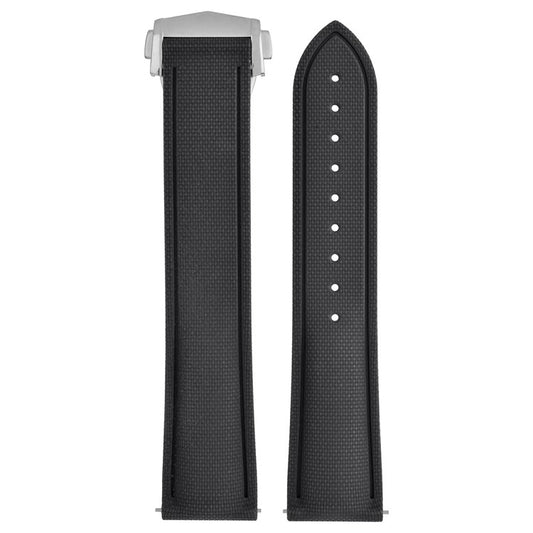 Sailcloth Effect FKM Rubber Strap with Deployant Clasp 20mm-22mm