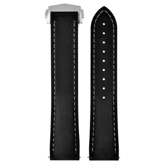 Sailcloth Effect FKM Rubber Strap with Deployant Clasp 20mm-22mm