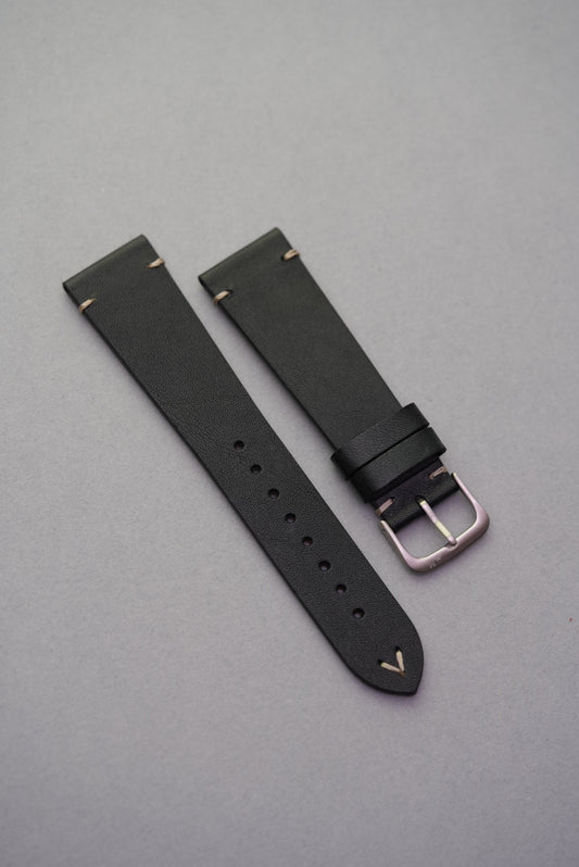 Black calfskin leather watch strap lug stitched standardblack calfskin leather watch strap lug stitched standard strap replacement for Omega Seamaster