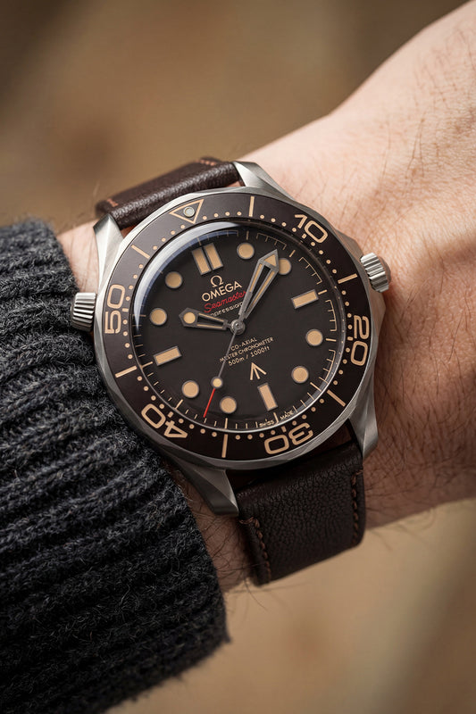 Omega Seamaster Diver 300M No Time To Die — Brown Leather Strap Replacement