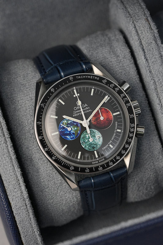 Omega Speedmaster Professional Embossed Alligator Leather Strap with Deployant Clasp