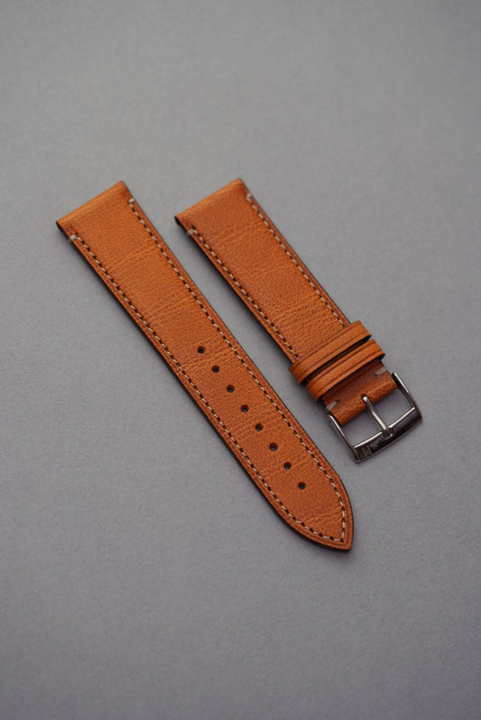 Fine grain calfskin leather strap golden brown strap replacement for Omega Speedmaster