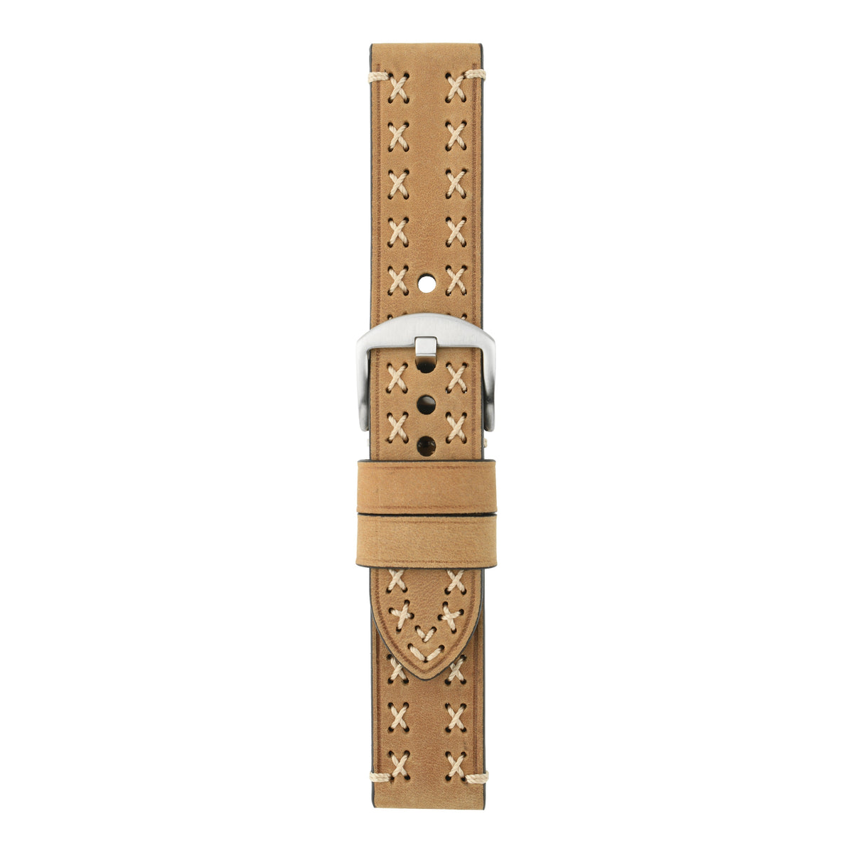 Heavy Cross Stitch Leather Watch Strap