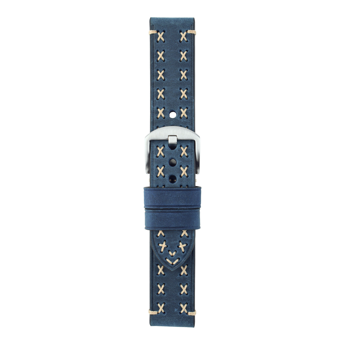 Heavy Cross Stitch Leather Watch Strap