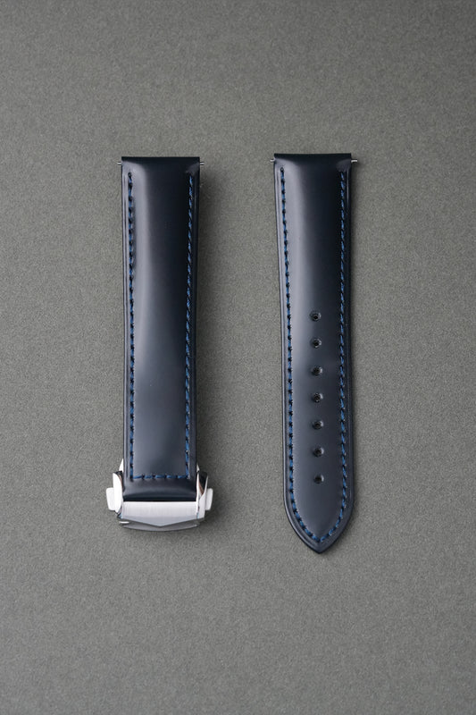 Patent Leather Deployant Watch Strap – 19mm-22mm