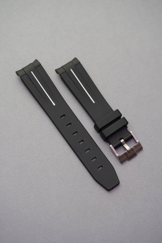 Buy Omega x Swatch MoonSwatch Mission to the Moon replacement strap in black rubber with white stripe