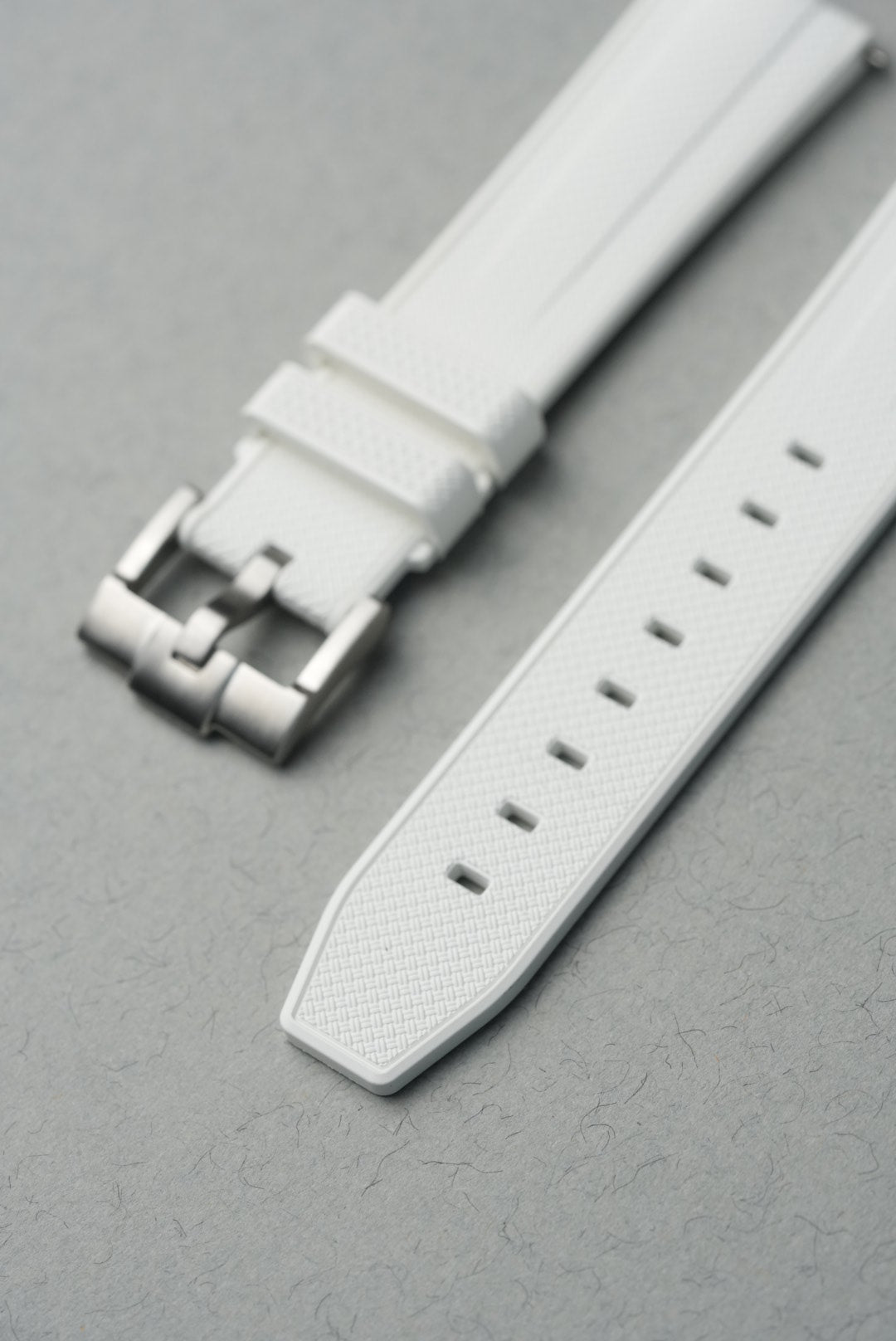 Rubber FKM Straight End Strap For Mission To Venus - White