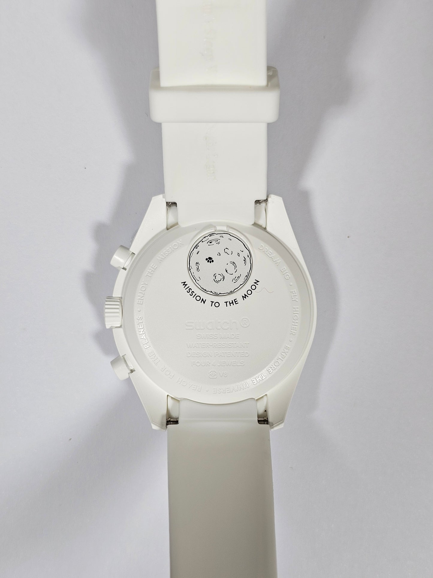 Omega X Swatch Moonphase Strap: Curved Silicone - White Snoopy