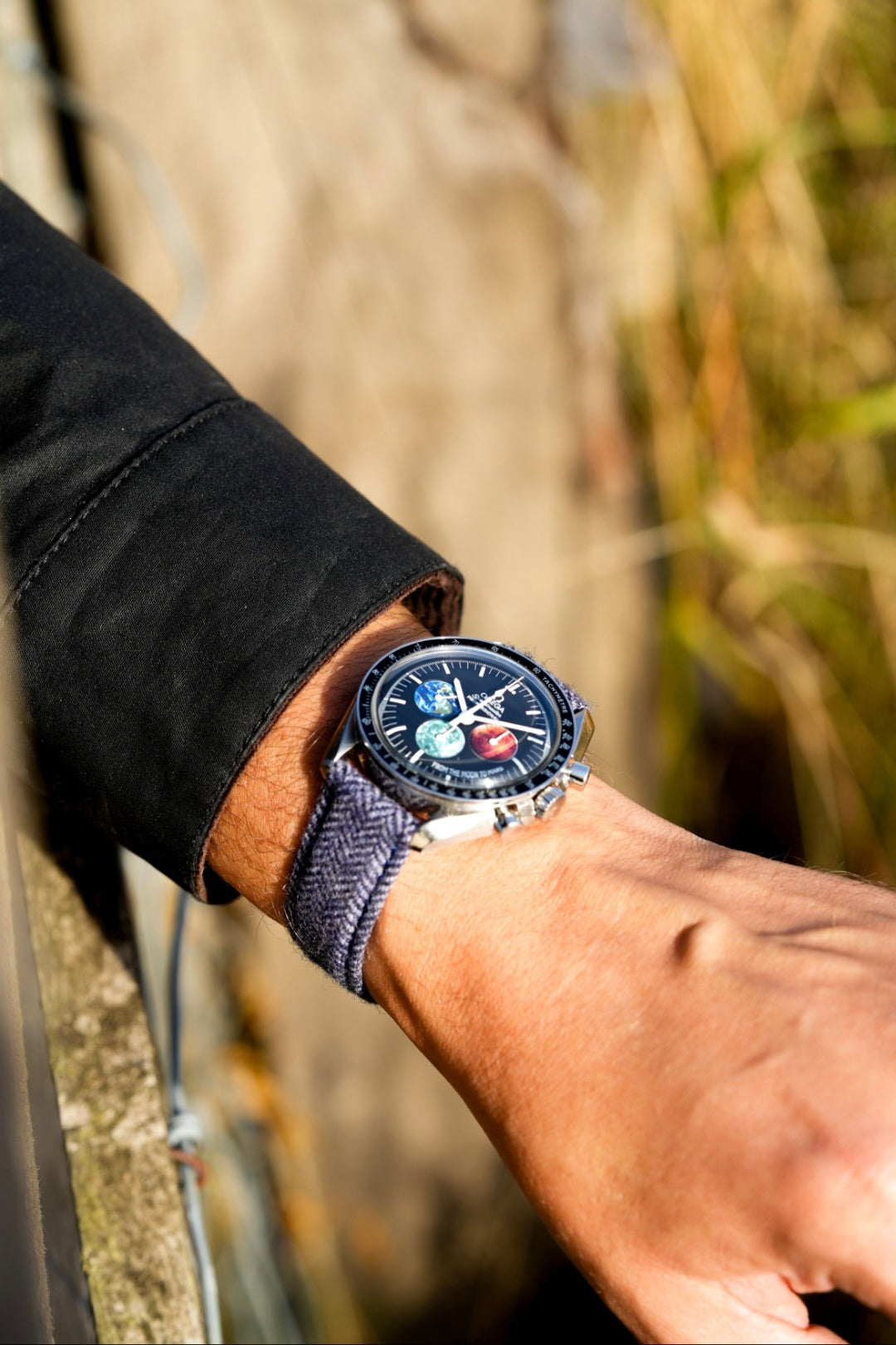 Tweed Strap for Omega Speedmaster Professional - Navy