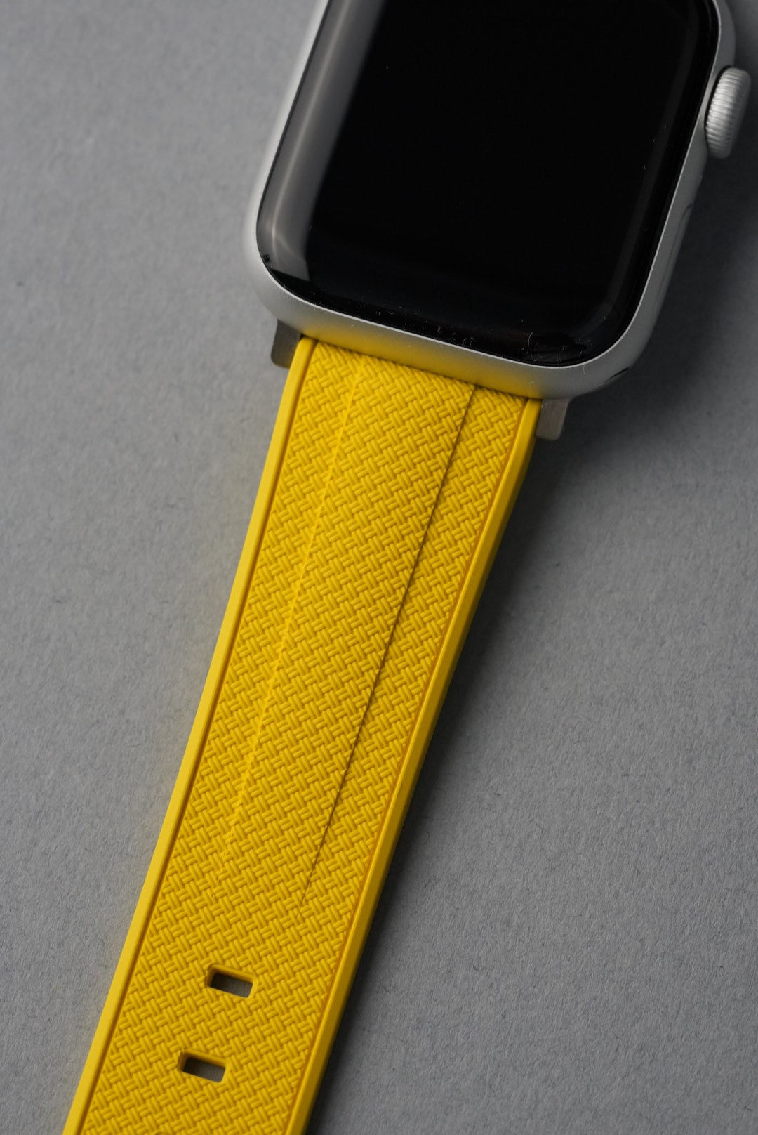 Rubber Woven Straight End Strap For Apple Watch