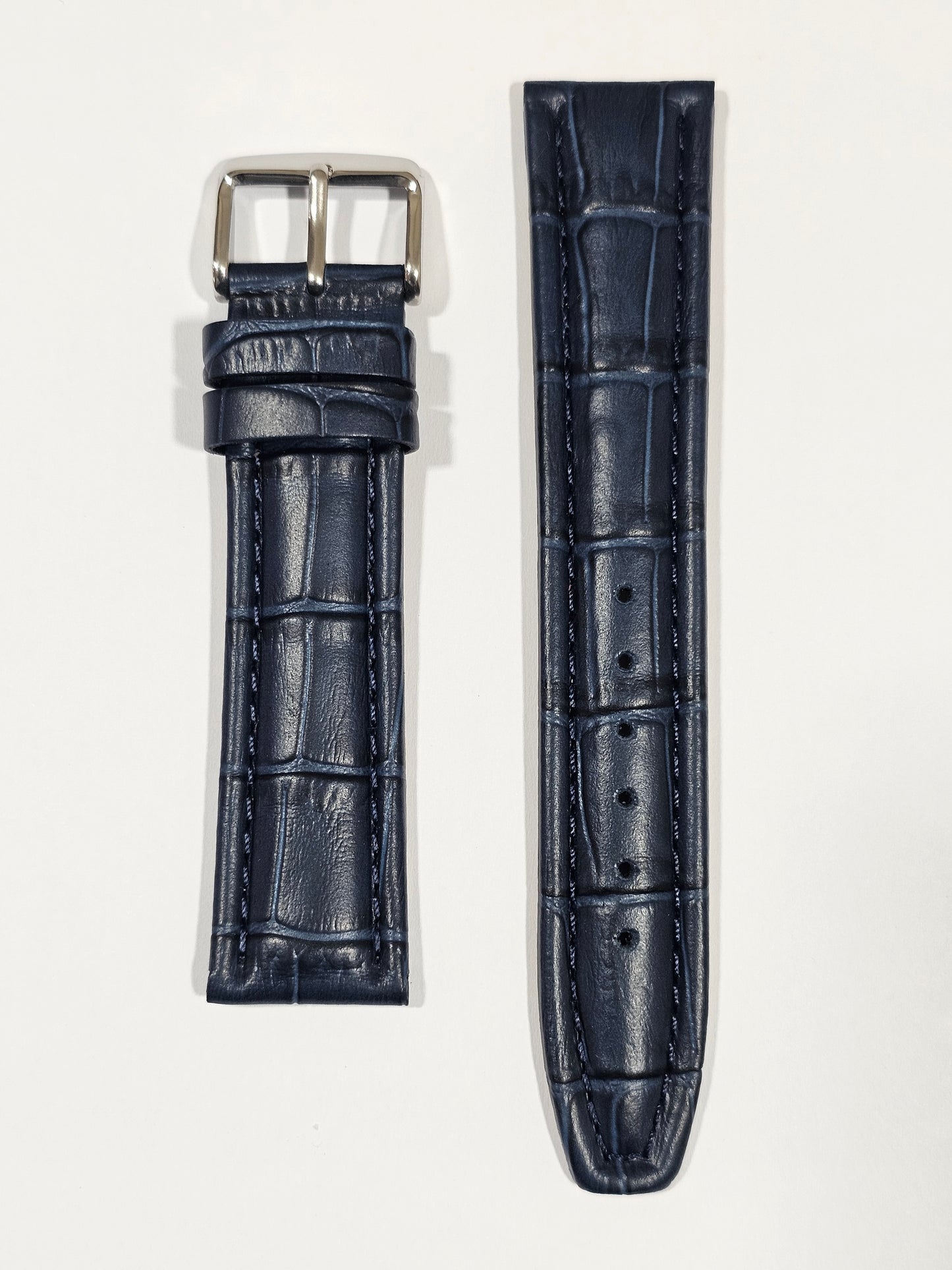 Embossed Leather Strap for Omega x Swatch MoonSwatch – Mission to the Moon – Navy