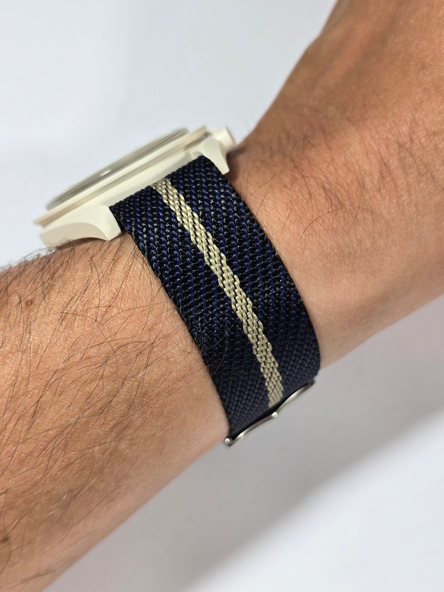 Military Fabric Strap for Omega x Swatch MoonSwatch – Mission on Earth: Desert – Navy with Cream