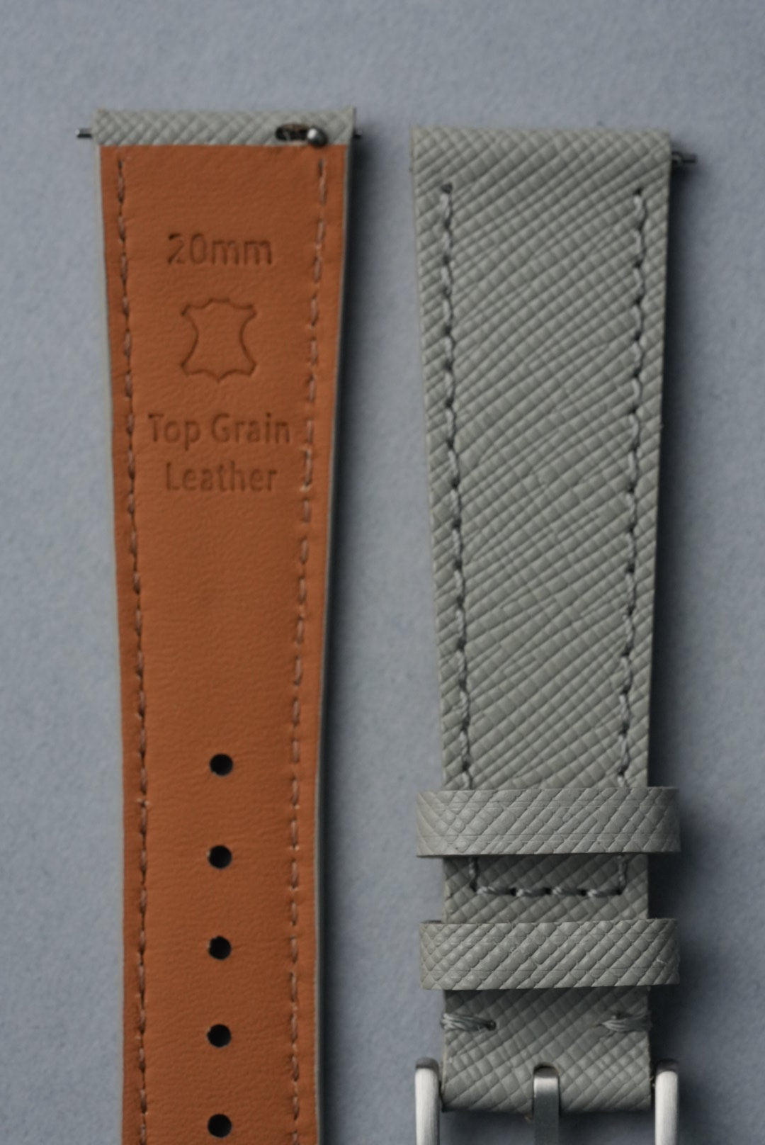 Italian Saffiano Leather Watch Strap for Omega x Swatch MoonSwatch – Mission on Earth: Desert – Grey