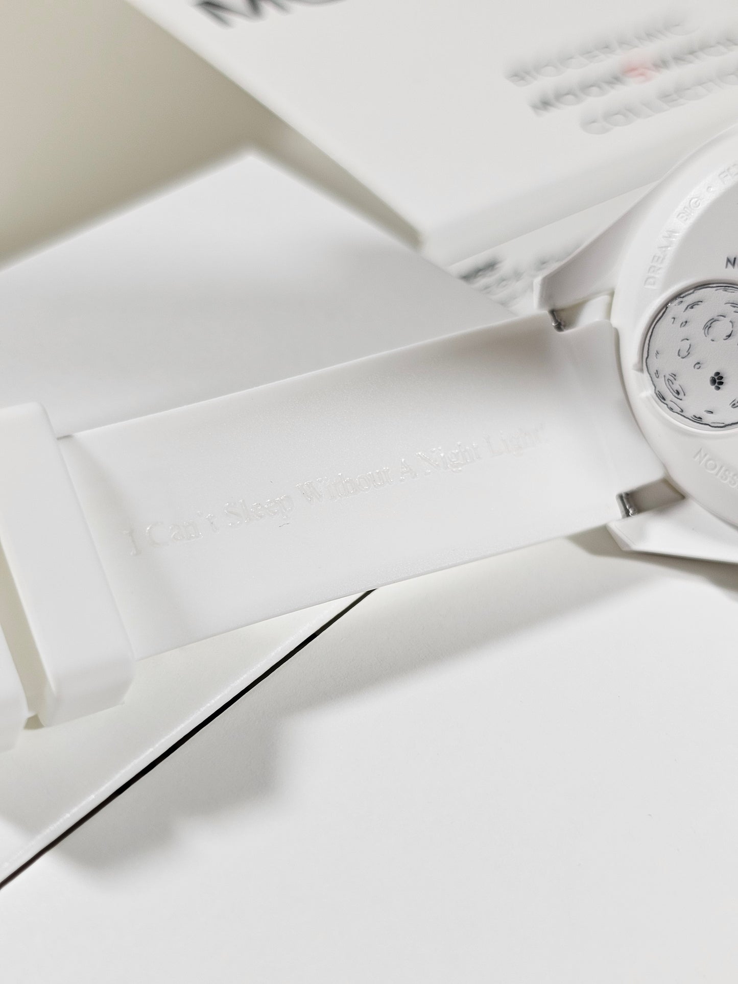 Omega X Swatch Moonphase Strap: Curved Silicone - White Snoopy