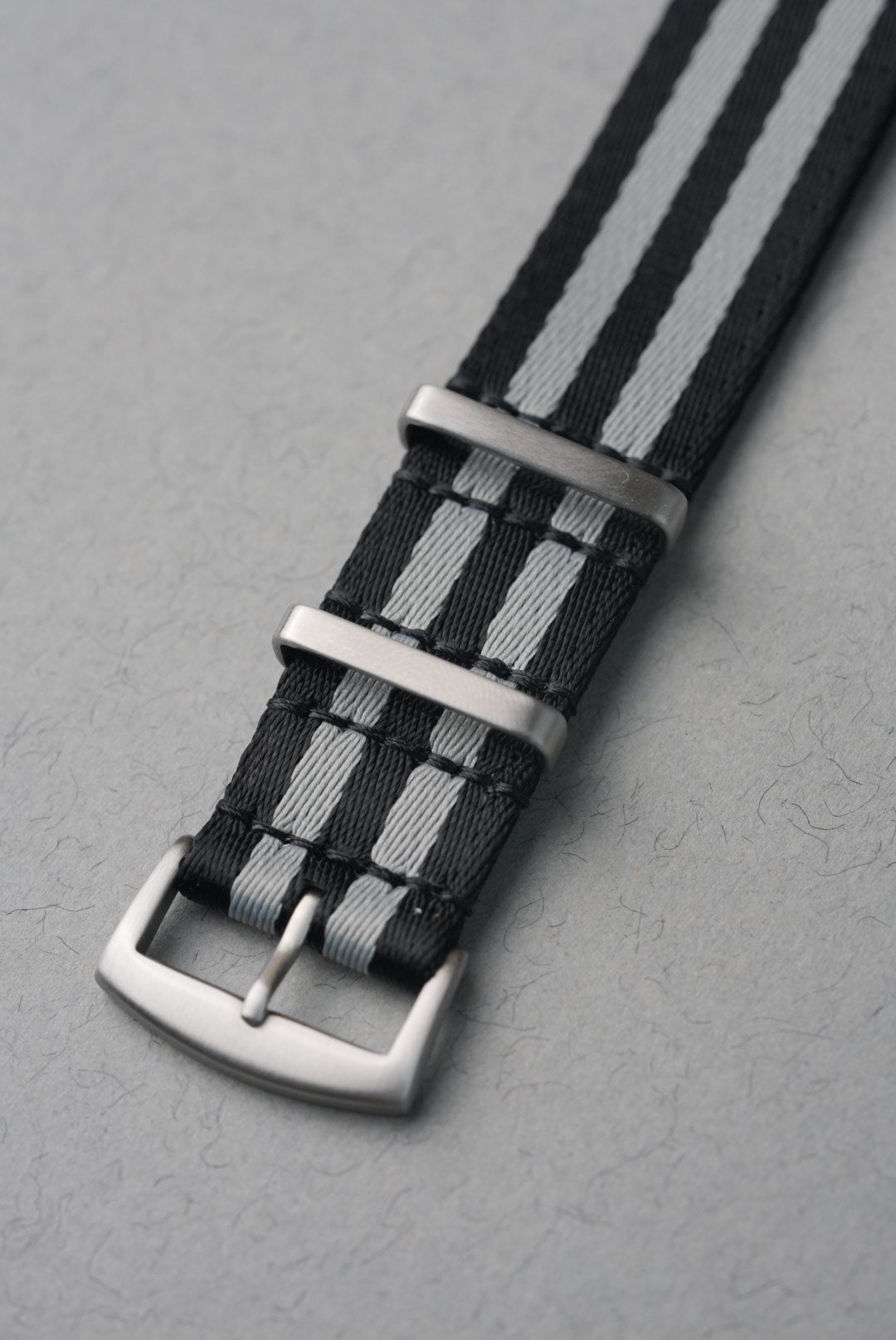 Military Fabric Strap 20mm-22mm - Black & Grey Striped