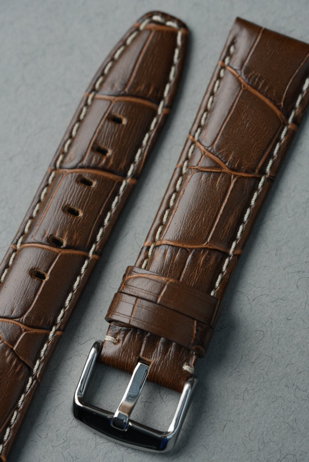 Embossed Leather Strap for Omega x Swatch MoonSwatch – Mission To Saturn – Brown