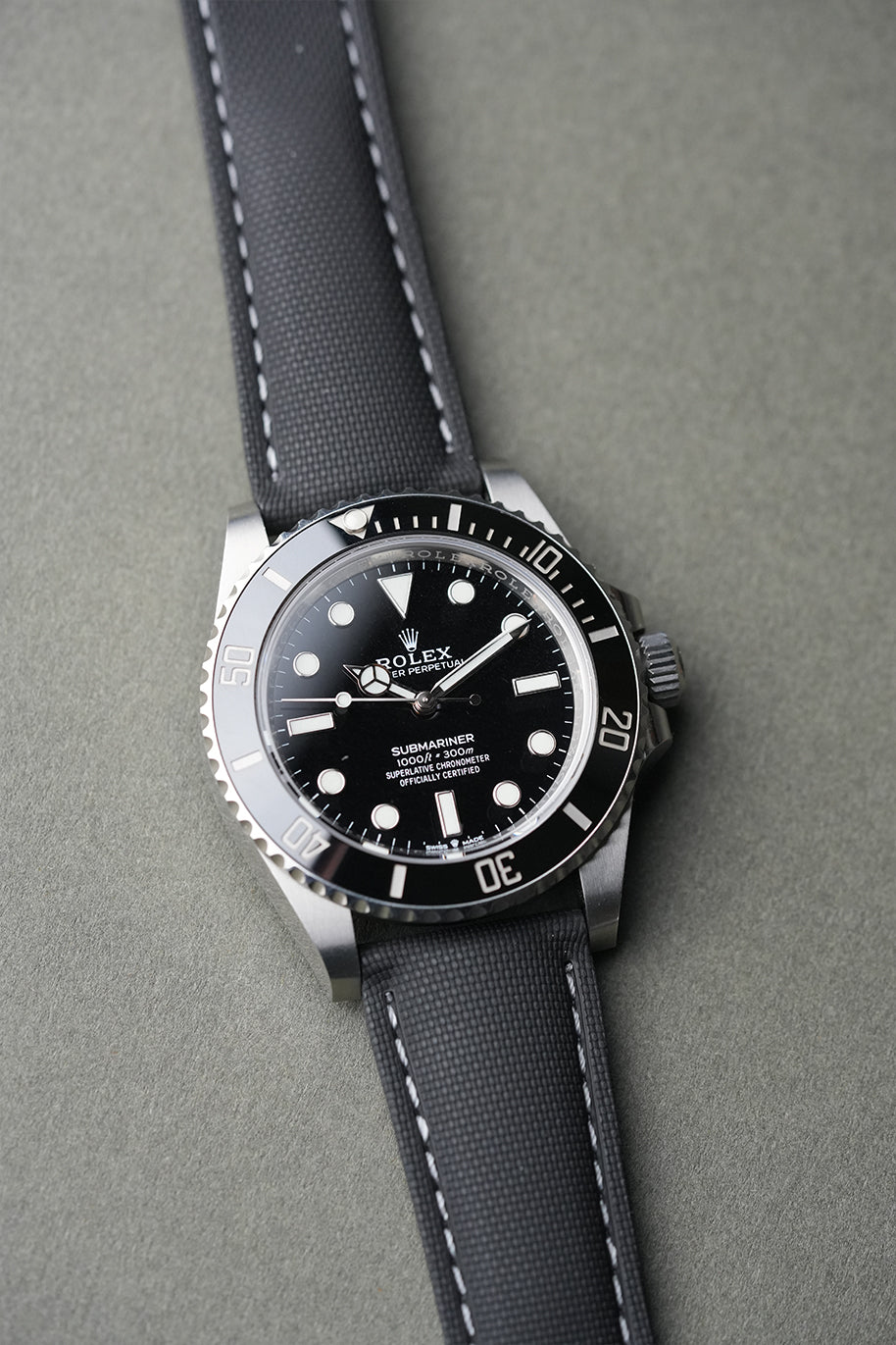 Sailcloth Effect FKM Rubber Strap with Deployant Clasp 20mm-22mm