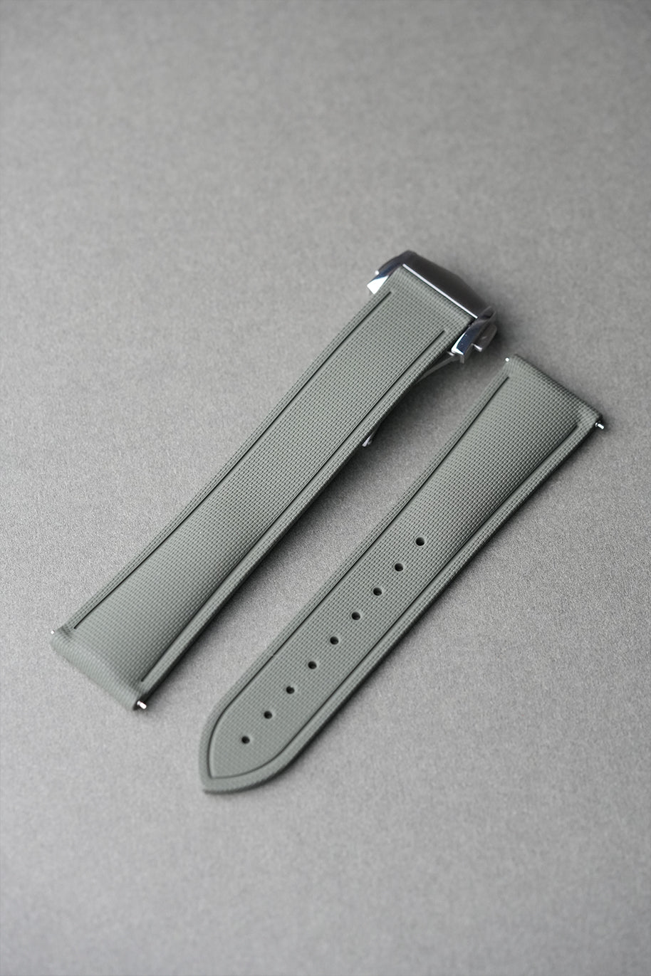 Sailcloth Effect FKM Rubber Strap with Deployant Clasp 20mm-22mm