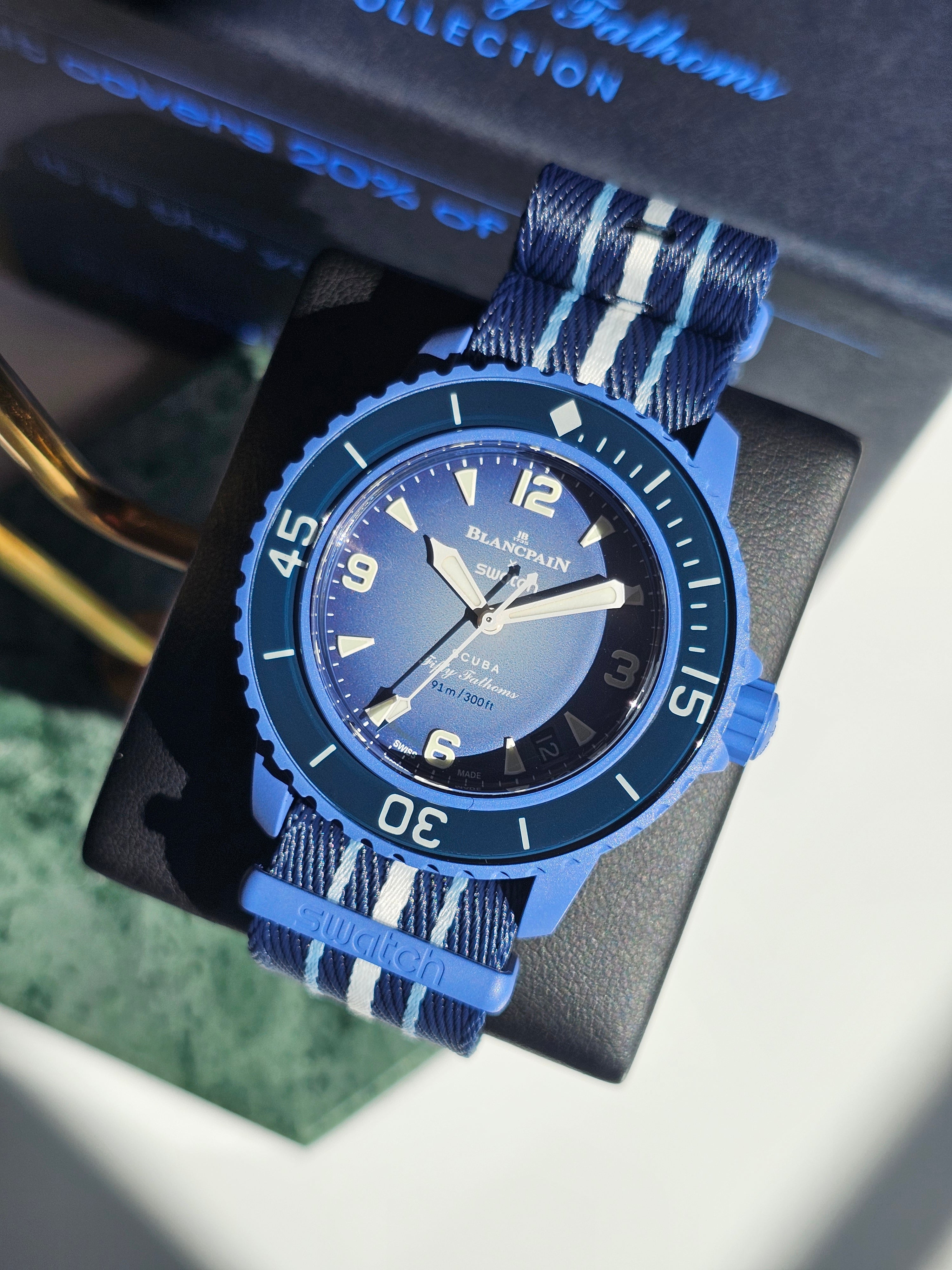 Swatch x Blancpain - Fifty Fathoms Scuba - Bioceramic - Atlantic Ocean  Edition