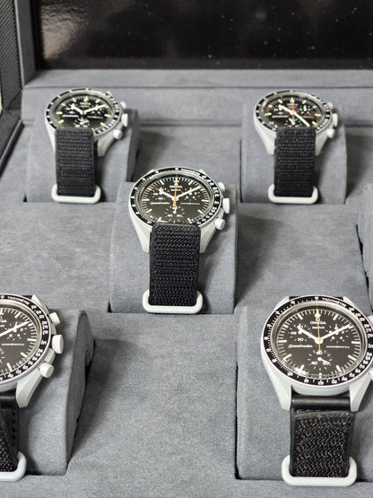 Omega X Swatch MoonSwatch Flight Case: All 11 MoonShines - Black Edition