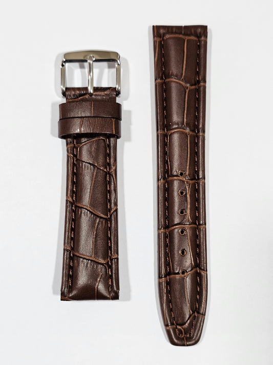 Embossed Leather Strap - Brown