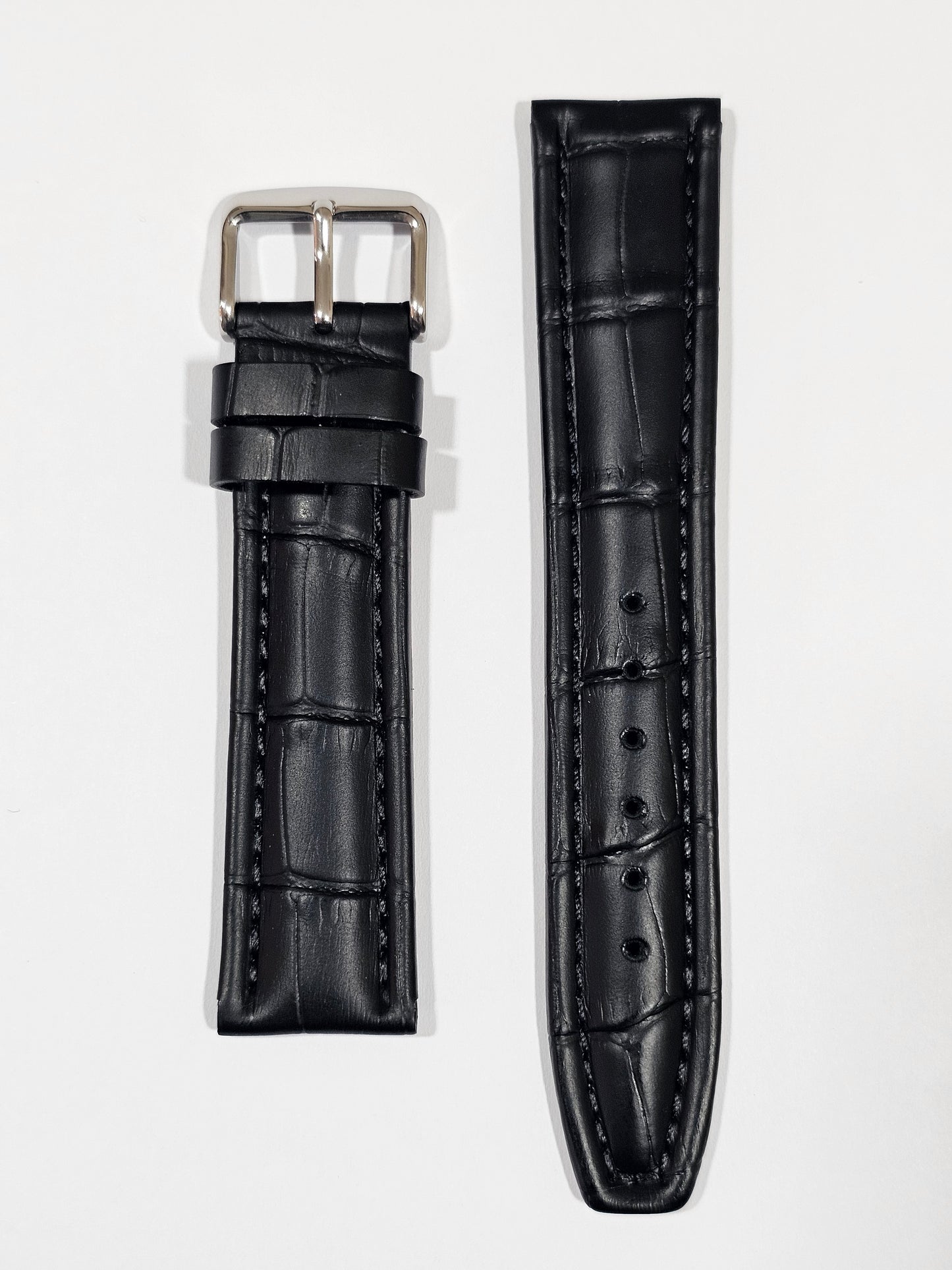 Embossed Leather Strap - Black