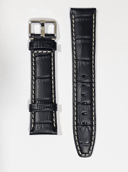 Omega X Swatch MoonSwatch Strap: Stitched Embossed Alligator - Black