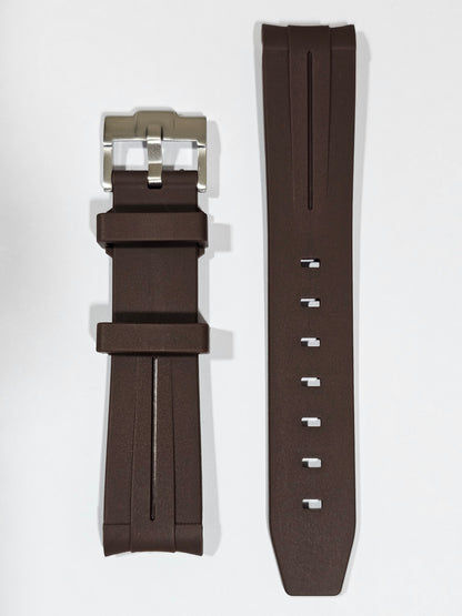 Omega X Swatch MoonSwatch Strap: Curved Silicone Rubber - Brown