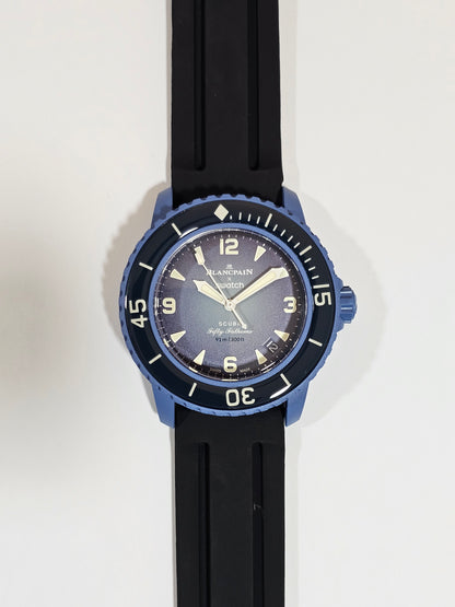 Swatch X Blancpain Fifty Fathoms Strap: Silicone Rubber - Black