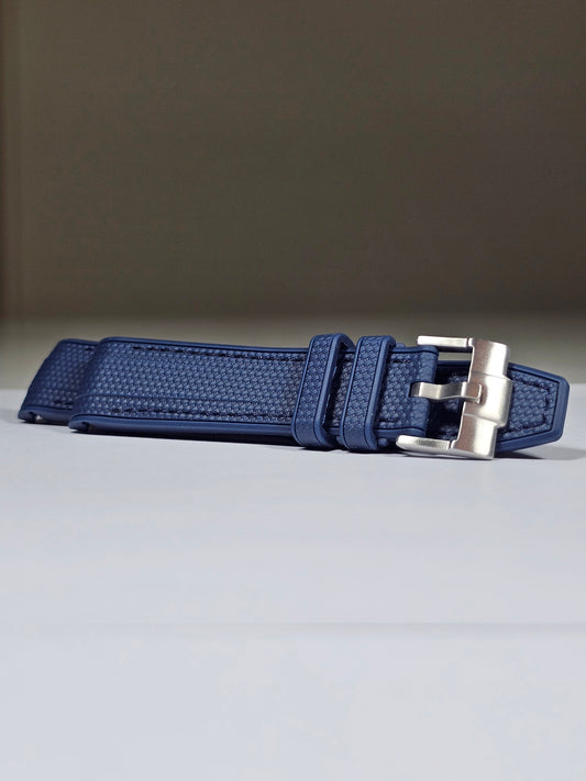 Navy Stitched Silicone Strap: Omega X Swatch MoonSwatch