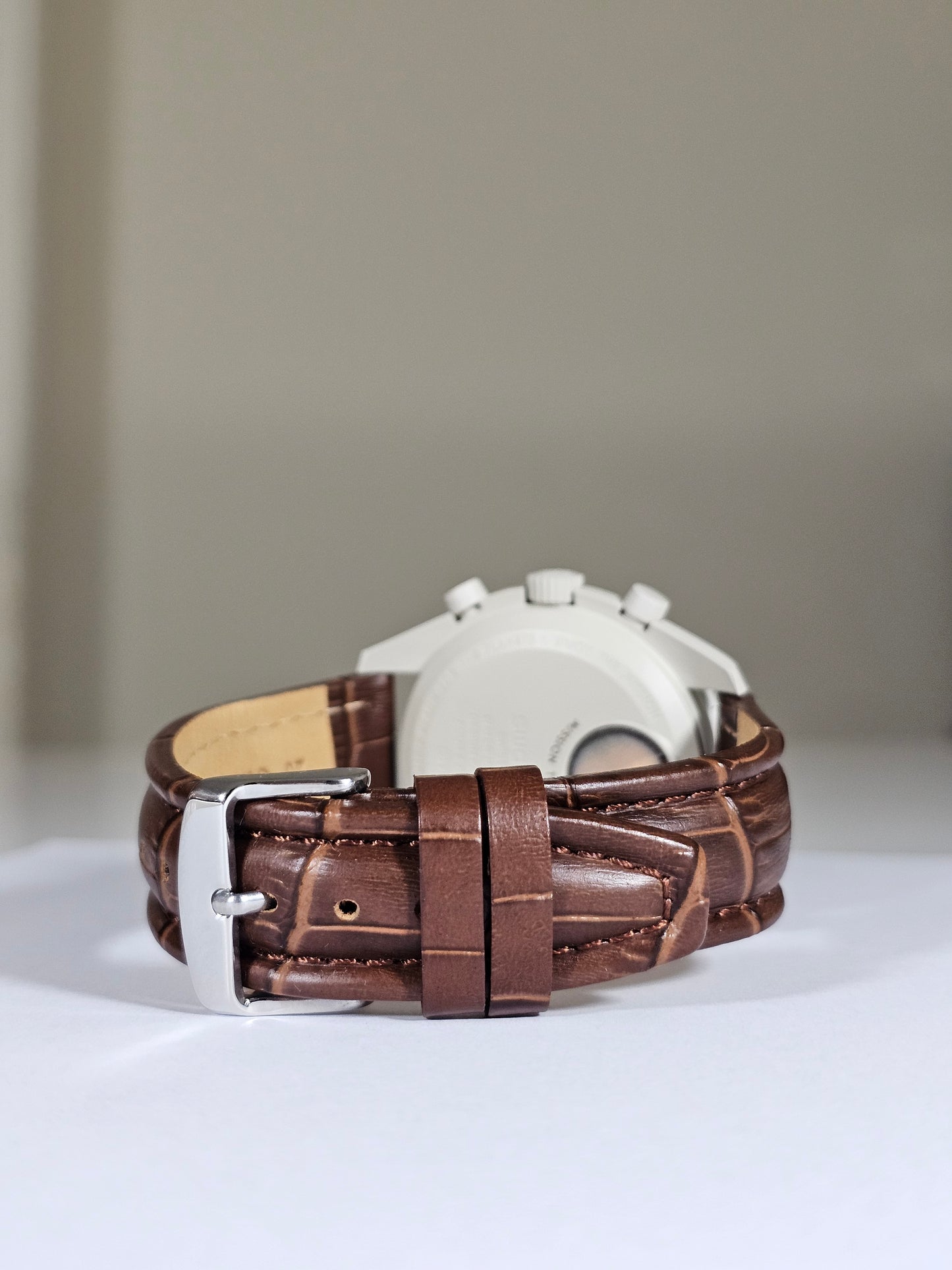 Embossed Leather Watch Strap | Brown